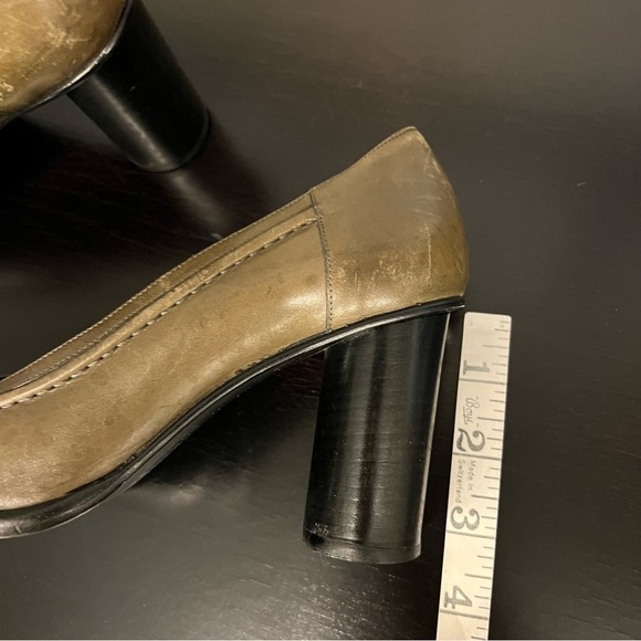 Fendi pumps cylinder heel women’s leather shoes ,color moss, 35.5 made in Italy - Picture 13 of 14